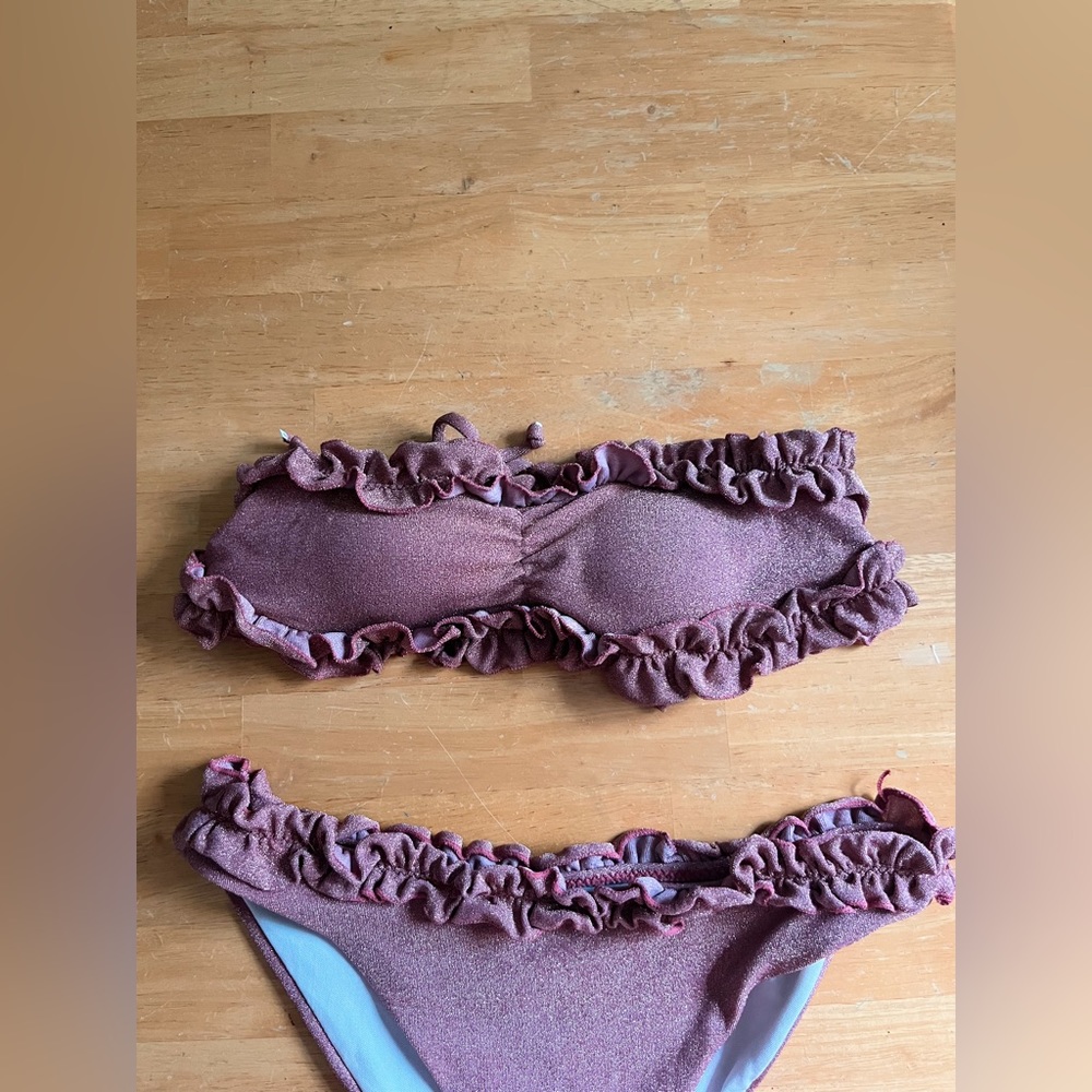 Strapless bikini- pink/purple